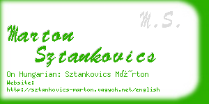 marton sztankovics business card